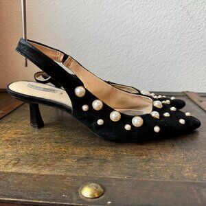 Alex Marie Kitten Heels Pearl Embellished Women's Size 7.5.
